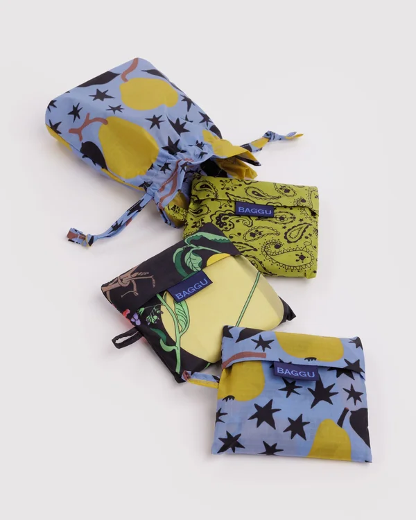 Standard Baggu Set of 3 - Winter Orchard - Material: ripstop-nylon
