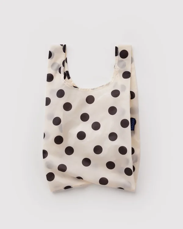 Baby Baggu - Cream and Black Polka Dot - Material: ripstop-nylon