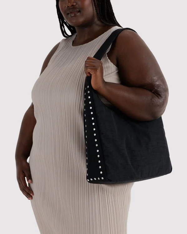 Nylon Shoulder Bag - Studs