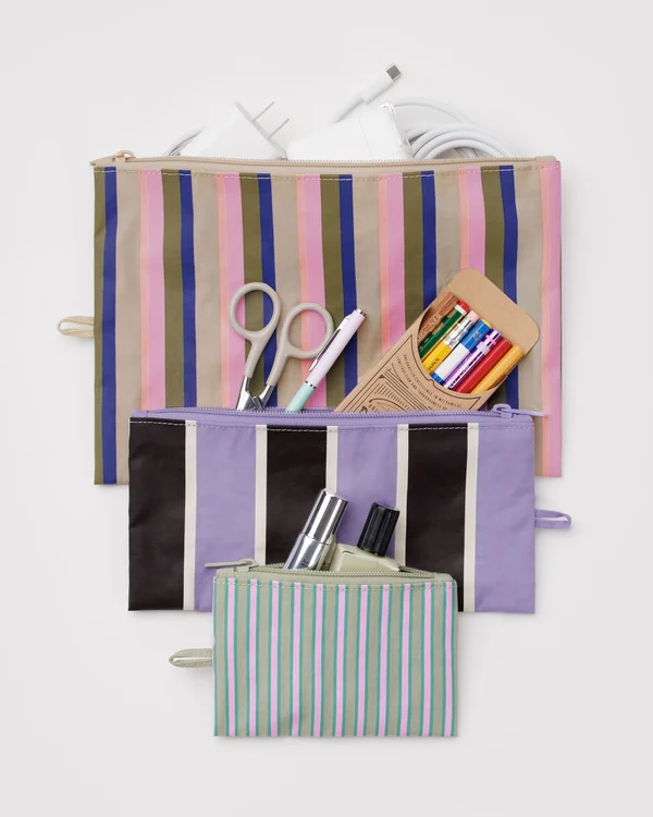 Flat Pouch Set - Candy Shop Stripes