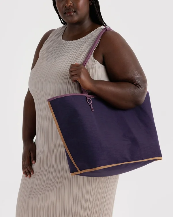 Large Nylon Reversible Tote - Wild Plum Mix - Material: heavyweight-nylon