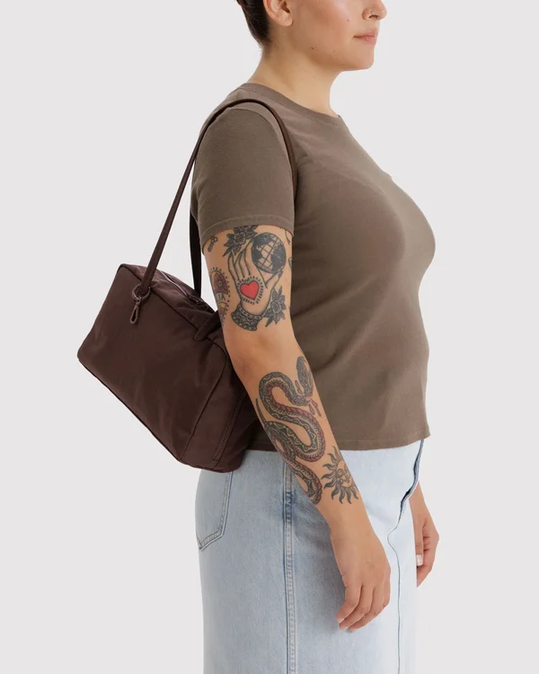 Nylon Bowler Bag - Coffee - Material: heavyweight-nylon