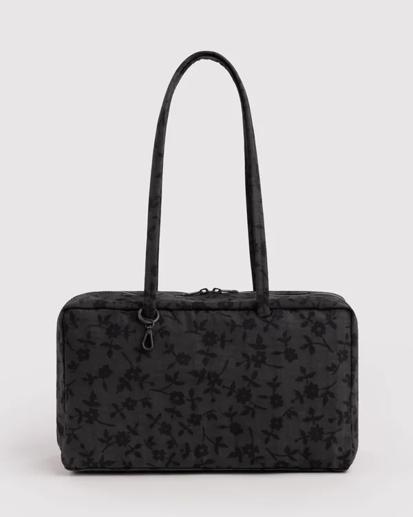 Medium Nylon Bowler Bag - Charcoal Ditsy Floral